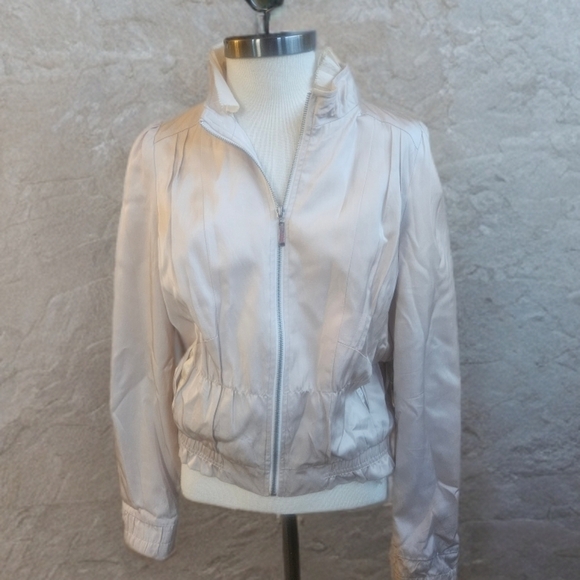 MM Couture Jackets & Blazers - Women's Elegant Cream Bomber Jacket